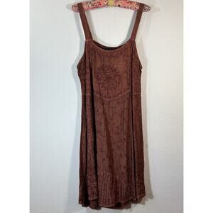Ashley Marie Brown Dress Free Size Made In India Boho Earthy Fairy Summer